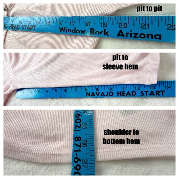 Guess Henley Womens XL NWT Pastel Pink 3-Button 3/4 Sleeve Soft Girl Minimalist - Picture 6 of 7